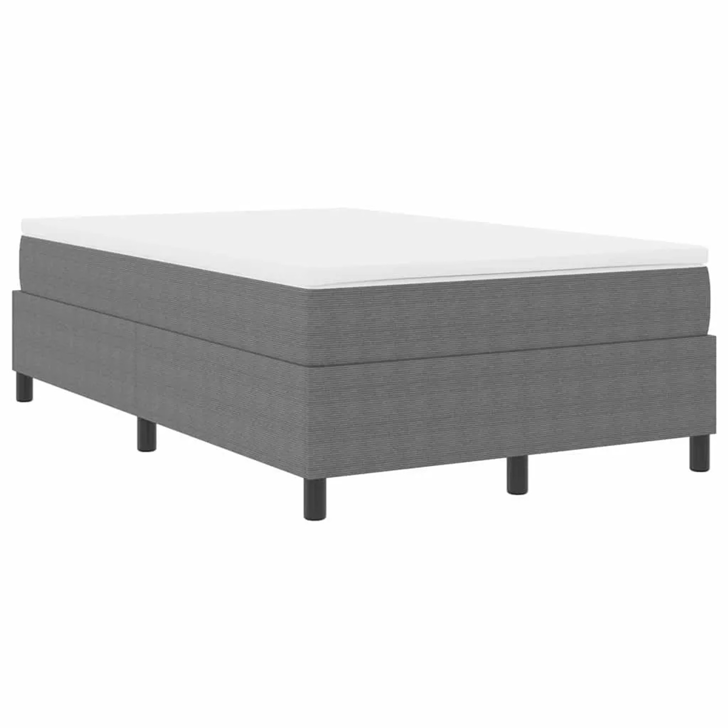 vidaXL Boxspringbett Hellgrau und Weiß 120 x 190 cm Cordstoff 3337452