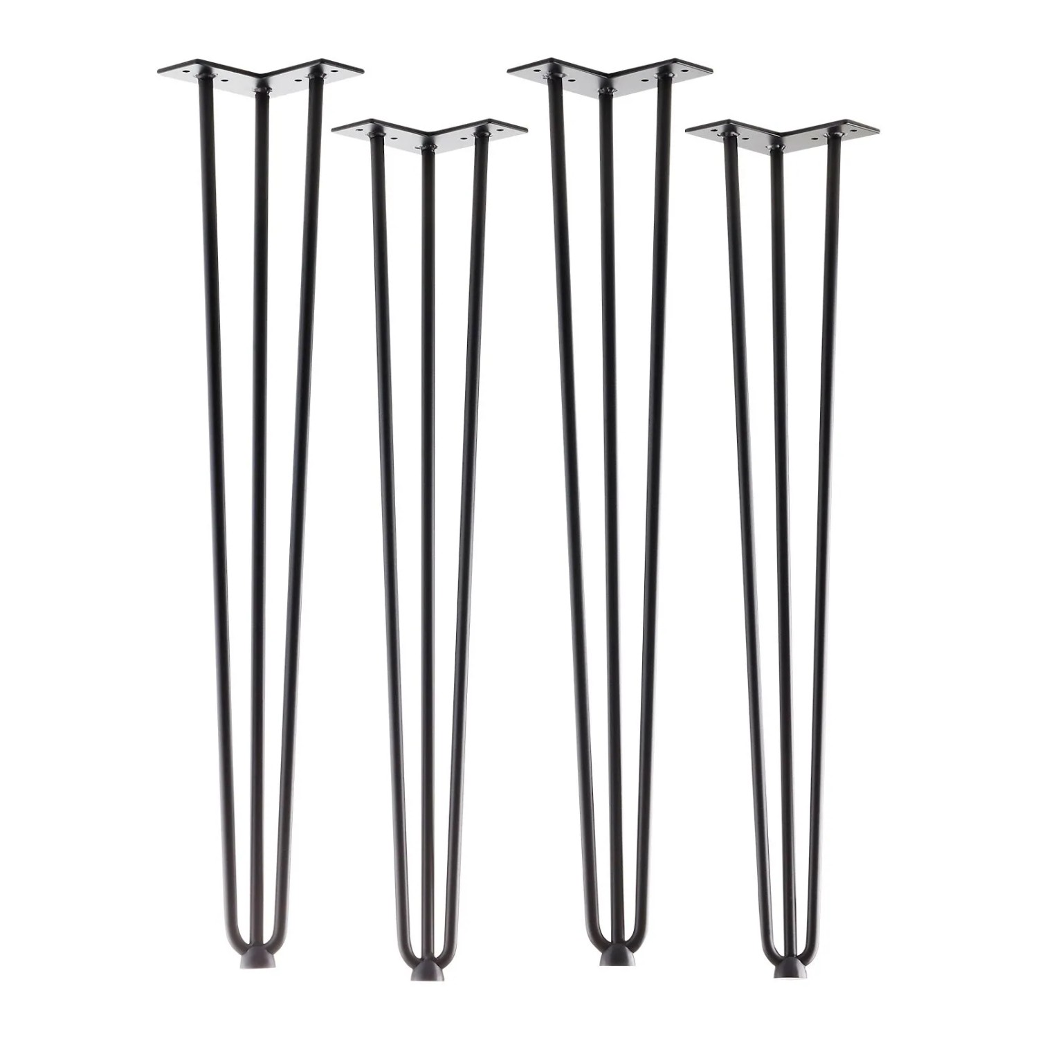 SOTECH 4 Stück Haarnadelbeine Baustahloptik Höhe 710 mm Schwarz