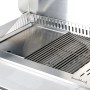 Detailaufnahme: Buschbeck Outdoorküche Sheffield mit Grillrost und Plancha-Platte.