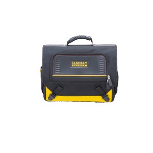 STANLEY FATMAX Laptop-Tasche, schwarz-gelb, aus robustem Nylon, mit Tragegriff und Frontfach.