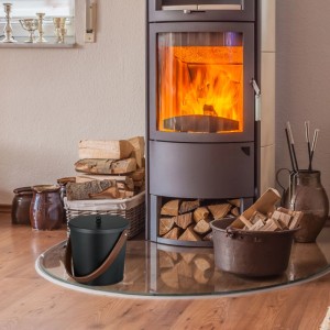 Relaxdays Ascheeimer Eisen Schwarz mit Deckel 21 cm x 22 cm 4,5 Liter 0,8 kg