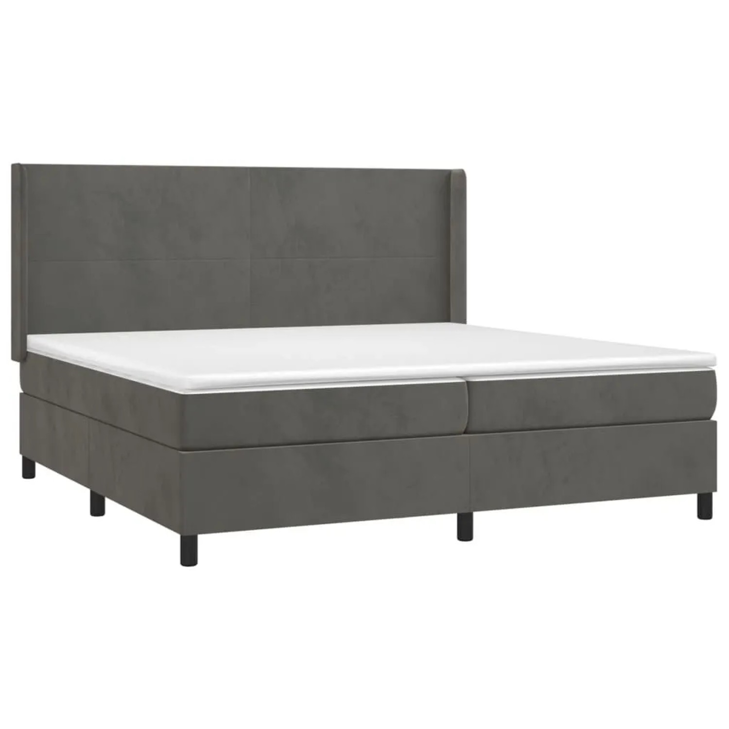 vidaXL Boxspringbett mit Matratze & LED Dunkelgrau 200x200 cm Samt 3139464 günstig online kaufen