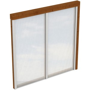 Skan Holz Seitenwand mit Polycarbonatplatten, 205x200 cm, Fichte Nussbaum, Zubehör für Terrassenüberdachung.