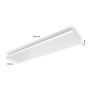 Weiße Philips Hue Datura LED-Panelleuchte, 120x30 cm, mit Maßangaben.