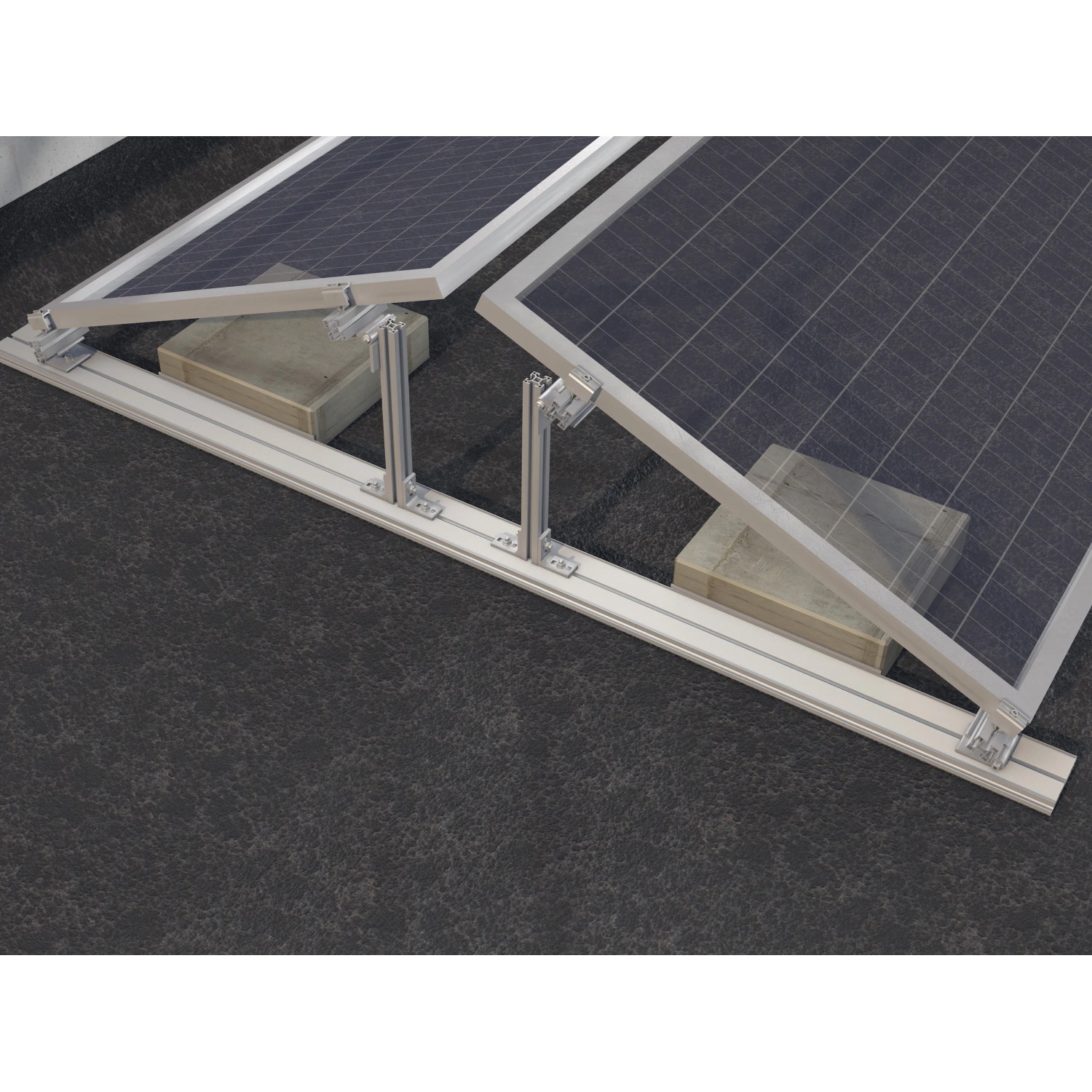 Balkonkraftwerk Halterung 2x Alu Dreieck Halterung Aufständerung PV Solarmodul Flachdach Bis 115cm Breite Aufständerung Solarmodul