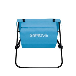 24MOVE Strandmatte, klappbar mit Rückenlehne und Tasche, blau. Ideal für den Strand.