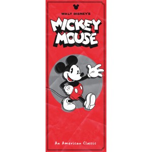 Komar Vlies Fototapete Mickey Mouse American Classic, 100x250 cm, rote Retro-Optik.
