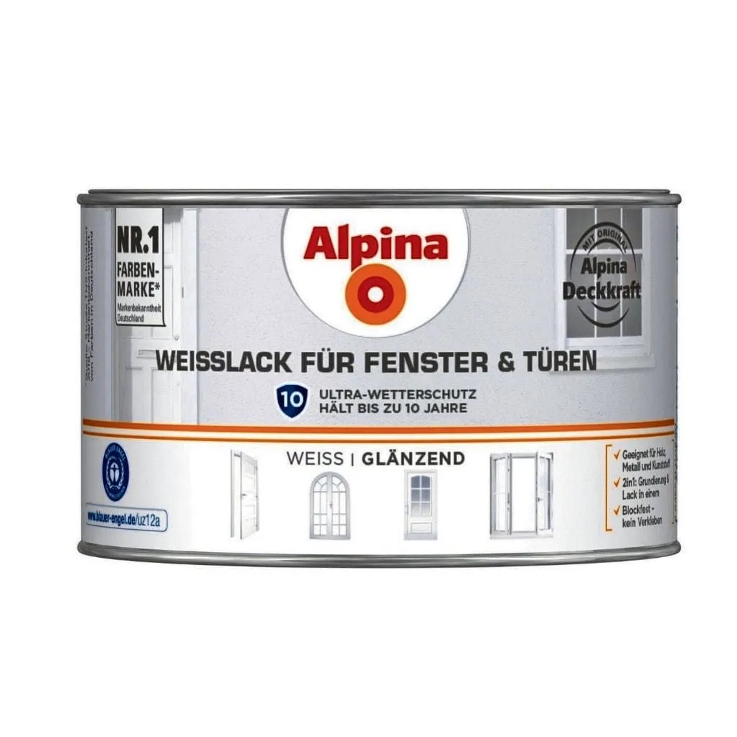 Alpina Weißlack für Fenster & Türen glänzend 300 ml