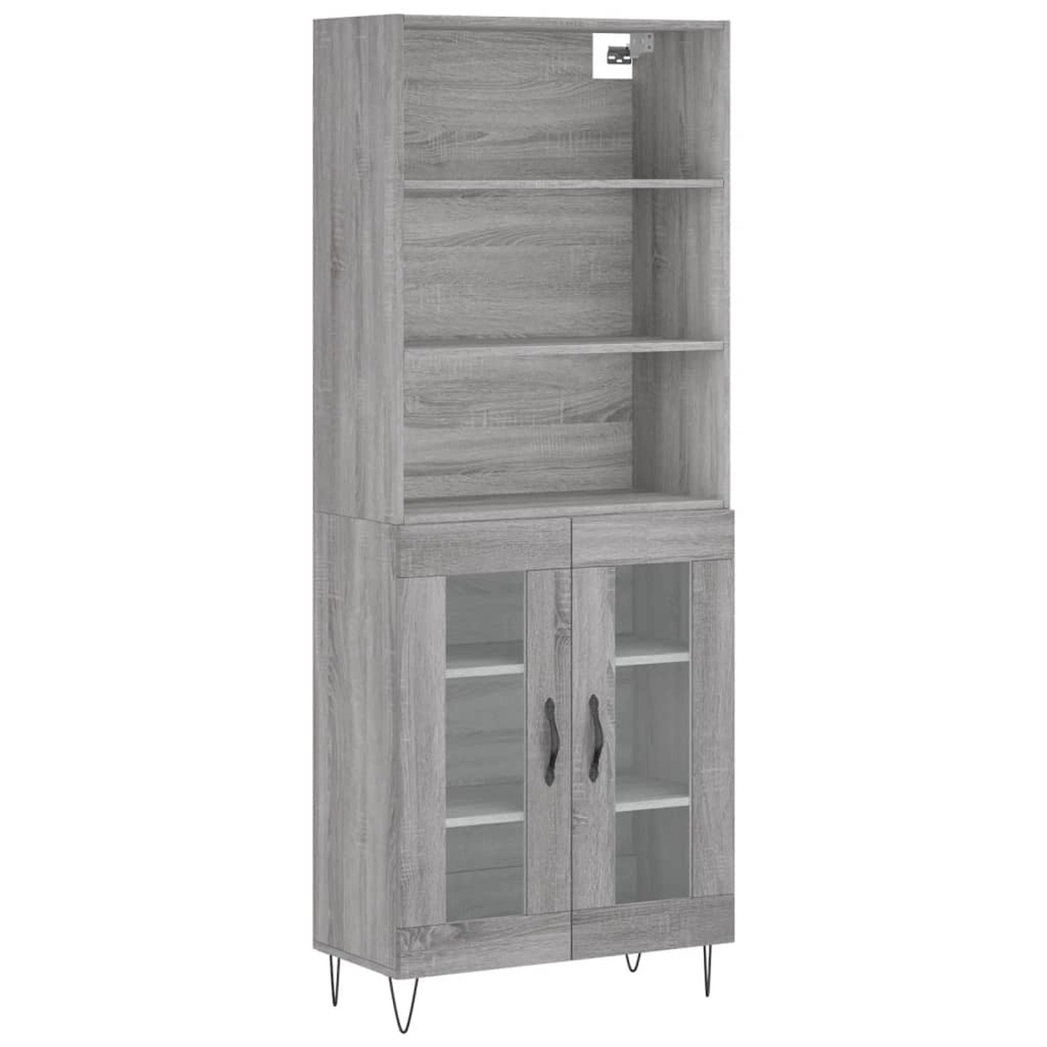 vidaXL Highboard Grau Sonoma 69,5x34x180 cm Holzwerkstoff 3189315 günstig online kaufen