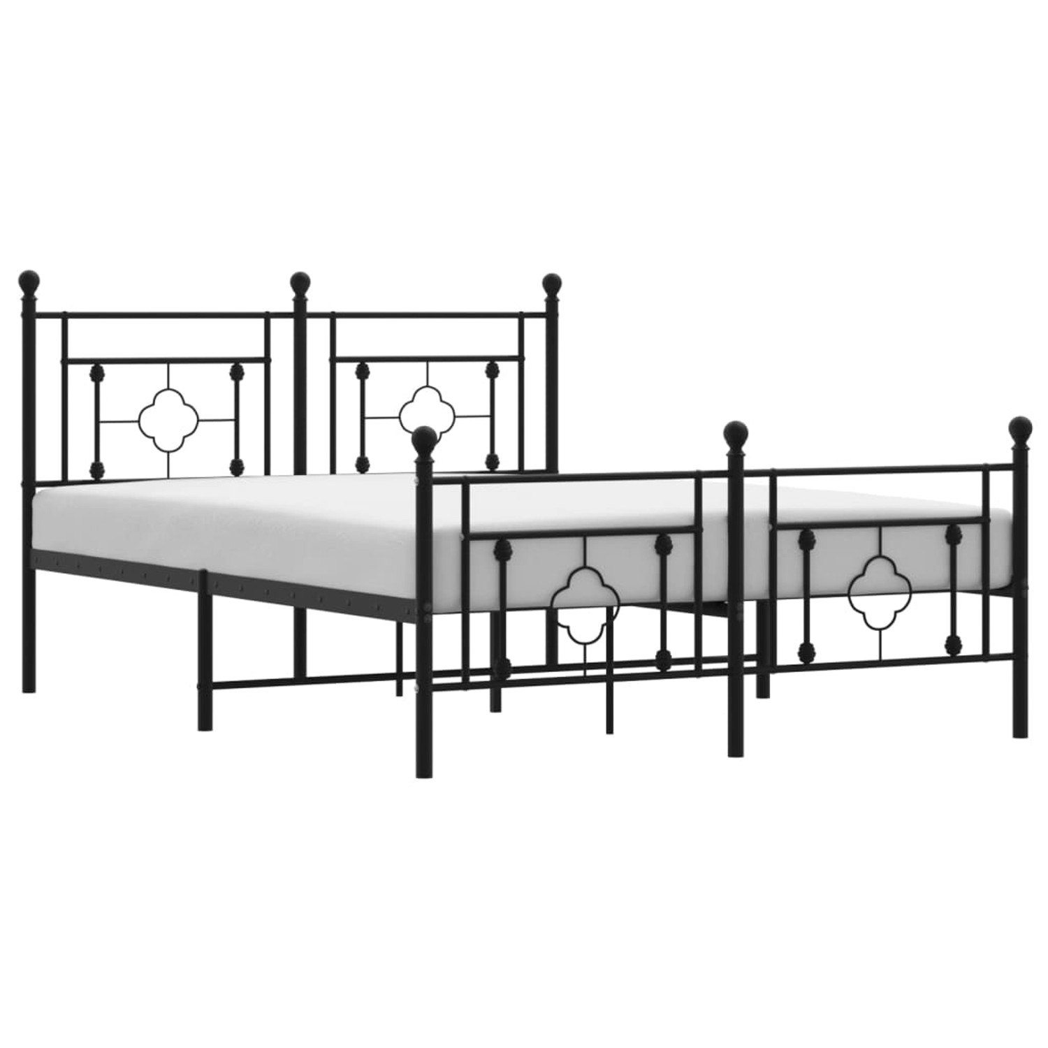 vidaXL Bettgestell mit Kopf- und Fußteil Metall Schwarz 135x190 cm Modell 1 günstig online kaufen