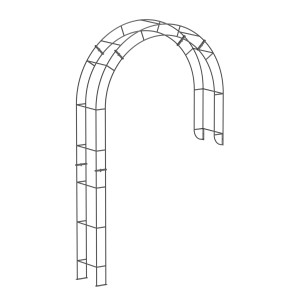 Anthrazit Wandrosenbogen Cremona, pulverbeschichtet, 230x140x34 cm, für Kletterpflanzen.