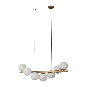 Lucande Pendelleuchte Isandro 10025876 Design Modern in Gold Messing aus Metall 7-flammig G9 Wohnzimmerleuchte