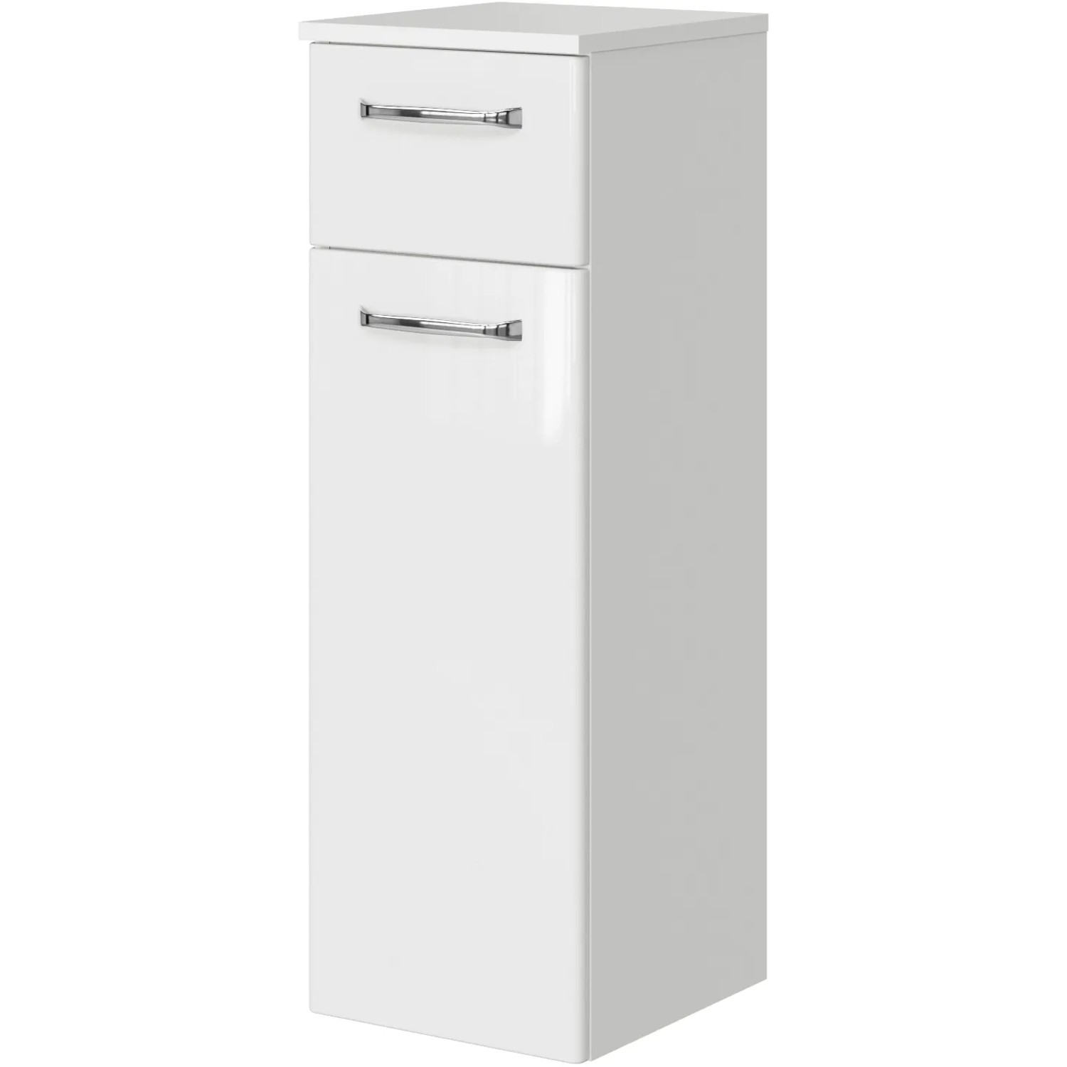 Pelipal Trentino Bad-Hängeschrank, weiß hochglanz, 30 cm breit mit Schublade und Tür.