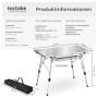 Tectake Aluminium Campingtisch Tina Faltbar Wetterfest 90 x 52 x 70 cm Silber_6