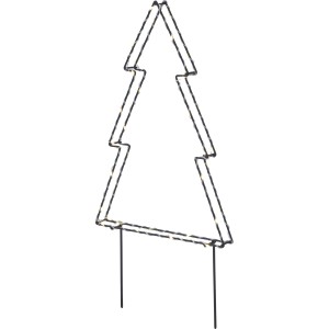 Gartenstecker Baum mit 35 warmweißen LEDs, 31x64cm, Weihnachtsdeko für außen.