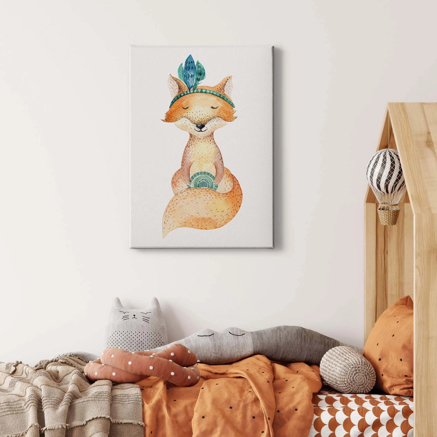 Bricoflor Niedliches Bild Auf Leinwand Mit Fuchs Kinderzimmer Leinwandbild günstig online kaufen