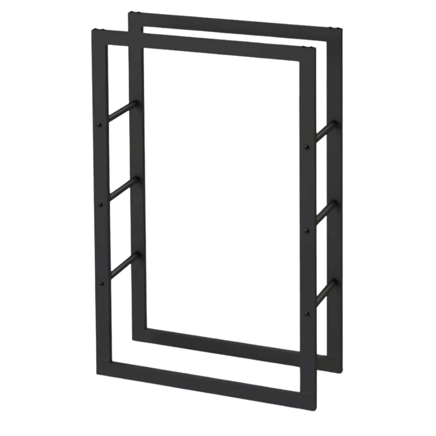 DELUKE Kaminholzregal Innen Metall KEOP Schwarz 60x25x100cm Brennholzregal Feuerholzregal Kaminholzhalter Holzständer Holzhalter Holzlager