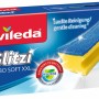 Vileda Glitzi Jumbo Sanft Reinigungsschwamm im Karton, blau-gelb, mit Griffrille.