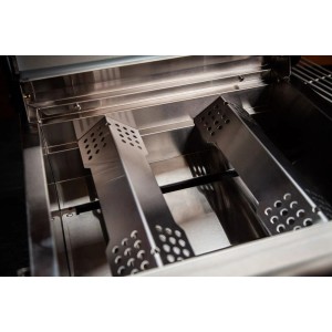 Innenansicht Grillfürst G201E Gasgrill mit 2 Edelstahl-Brennern.