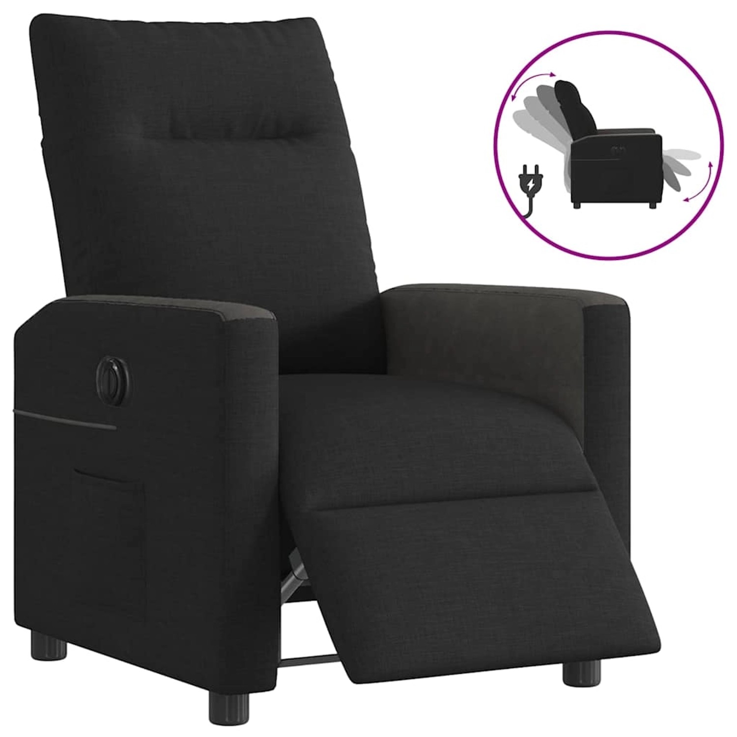 vidaXL Relaxsessel Elektrisch Schwarz Stoff 3324040 günstig online kaufen