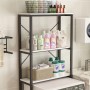 Rebiko Regal: Badezimmerschrank mit drei Ablagen über Waschmaschine/Toilette, 160 cm hoch.