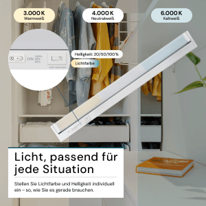 LUXULA LED Unterbauleuchte im Set, dimmbar & schwenkbar, mit einstellbarer Farbtemperatur (Warm- bis Kaltweiß).