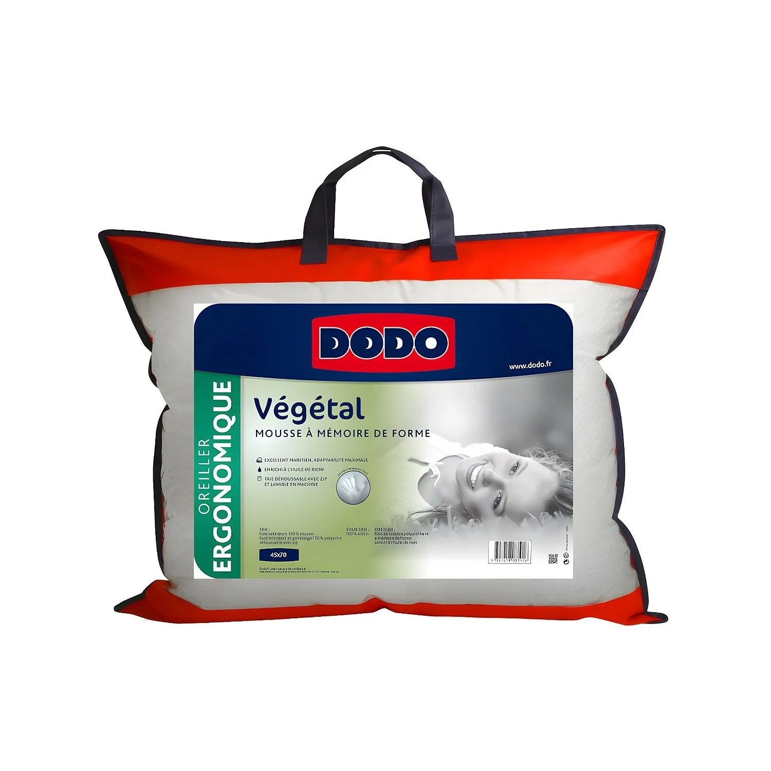Vente-unique Kopfkissen Vegetal Weiß 70 cm