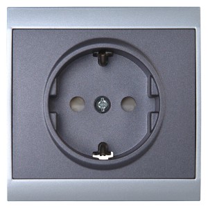 Kopp Steckdose Malta, 1-fach, Anthrazit, mit Kinderschutz.