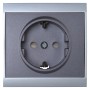 Kopp Steckdose Malta, 1-fach, Anthrazit, mit Kinderschutz.