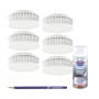 vasalat Set: 6 Rauchmelder mit Magnethalterung, Prüfspray und Bleistift