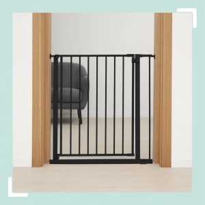 Relaxdays Treppenschutzgitter Eisen Kunststoff Schwarz Klemmbar 82 bis 87 cm 3,3 kg
