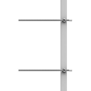 Dolle Brüstungsgeländer Boston Startset, 100 cm, weißes Metall, Buche Handlauf, Edelstahlstäbe.