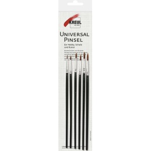 Kreul Universalpinsel Set mit 6 runden Ponyhaar-Synthetik Pinseln in verschiedenen Größen.