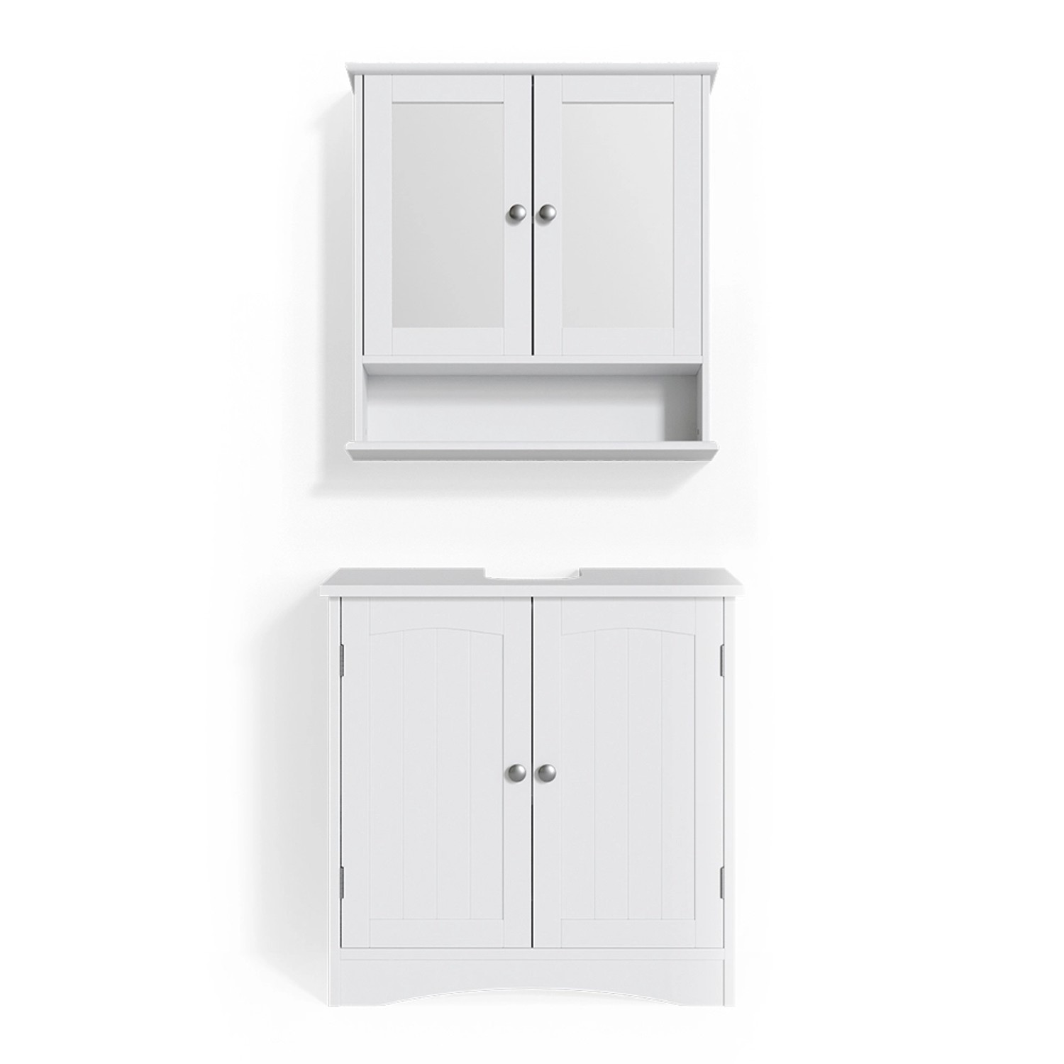 Vicco Badmöbel-Set Bianco Weiß 2 Teile günstig online kaufen