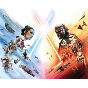 Komar Wandbild Star Wars Poster (50x40 cm) mit Rey, Kylo Ren und Raumschiffen.