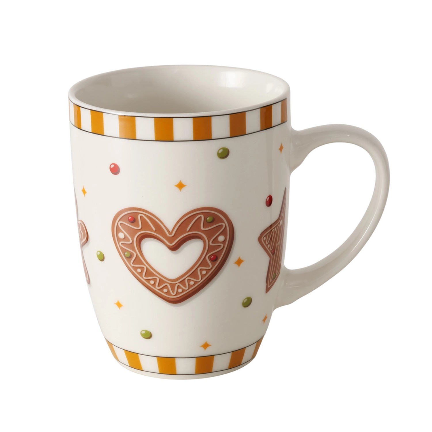 Boltze Becher Ginger Rund 12,5 cm x 8 cm x 10,5 cm Braun-Weiß günstig online kaufen