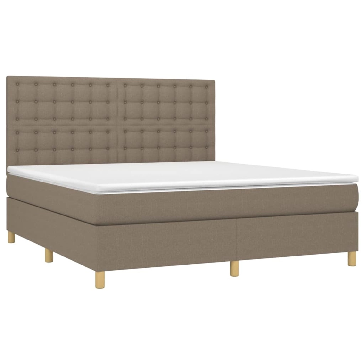 vidaXL Boxspringbett mit Matratze & LED Taupe 180x200 cm Stoff 3135777 günstig online kaufen