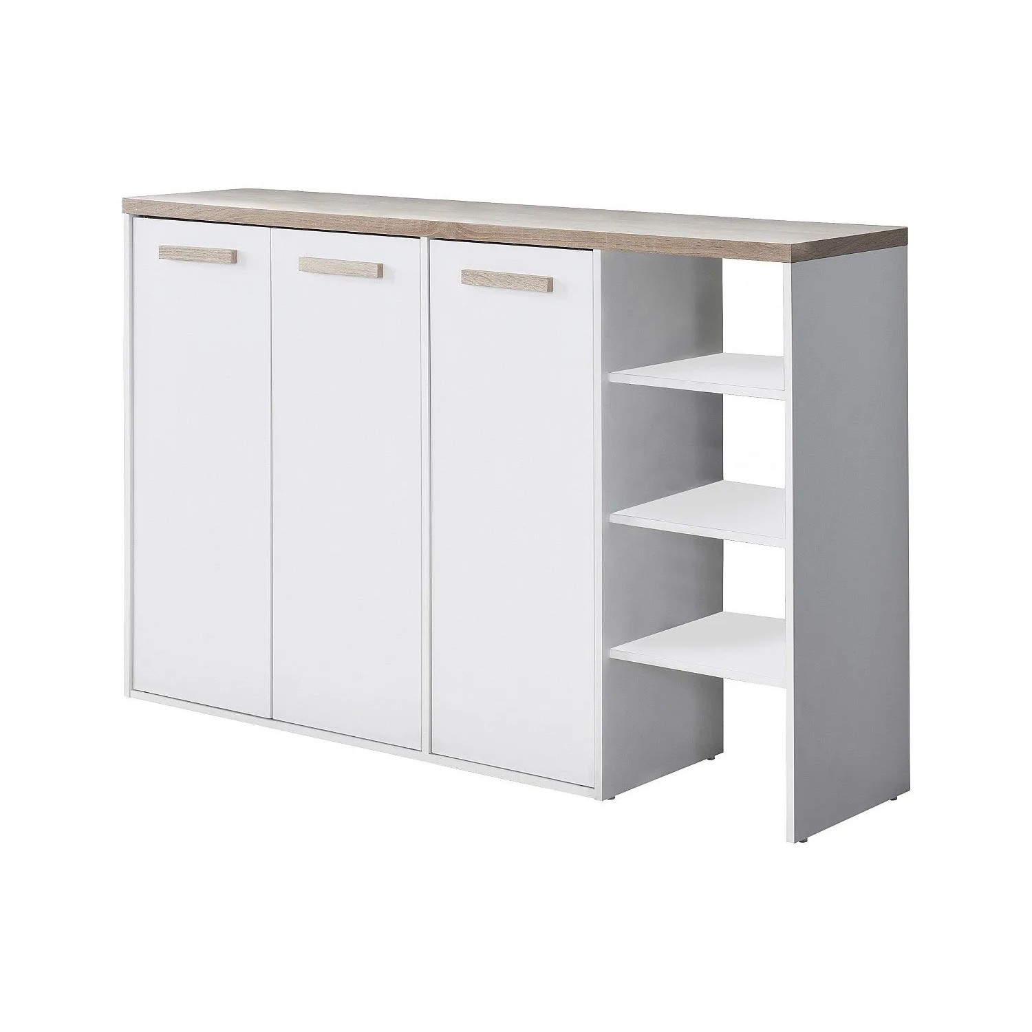 Vente-unique Schuhschrank Skaido Naturfarben Hell  Weiß 120 cm
