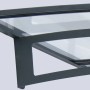 Graues Palram-Canopia Vordach Vega 2x2 mit klarer Acrylplatte. Witterungsbeständig und UV-geschützt.