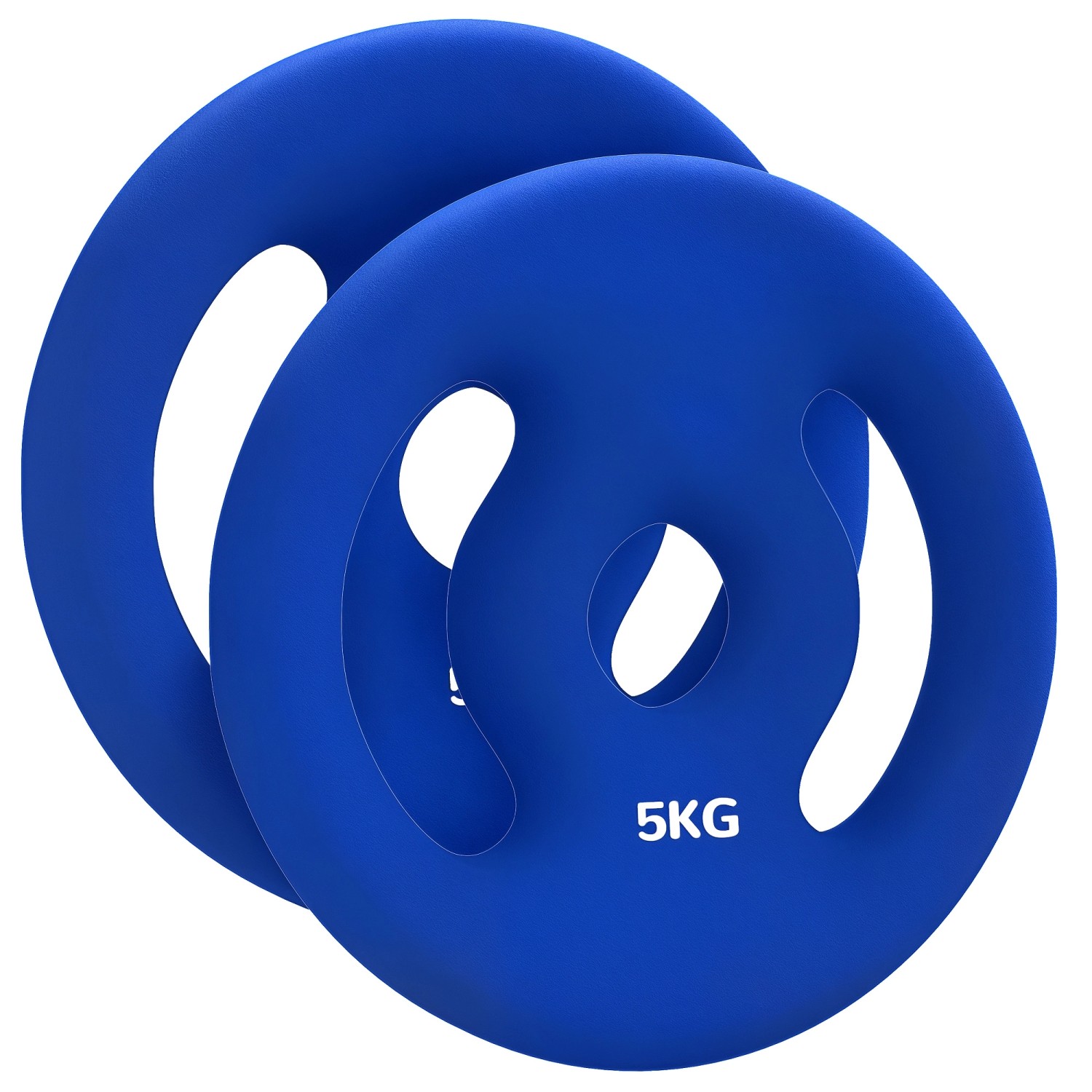 SPORTNOW Hantelscheiben 2er-Set Metall Kunststoff Blau Ø20 x 4H cm
