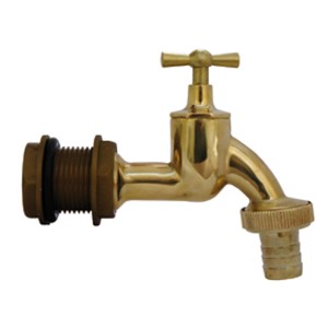 Garantia Messing-Auslaufhahn 20 mm mit Tankverschraubung für Regentonnen.