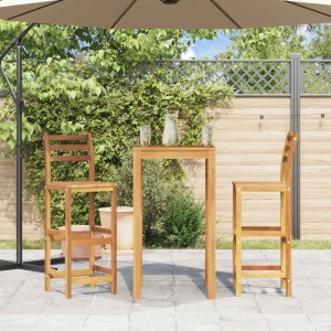 DELUKE Barhocker LENI 2er Set Massivholz Akazie Barstühle Küchenhocker Thekenhocker Für Küche Hausbar