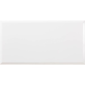 Weiße, glänzende Wandfliese im Metro-Stil, 30x60 cm, für Bad & Küche.