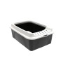 Rotho Katzentoilette Eco Bonnie Tray M, schwarz, mit Einstieg von oben und abnehmbarem Deckel.