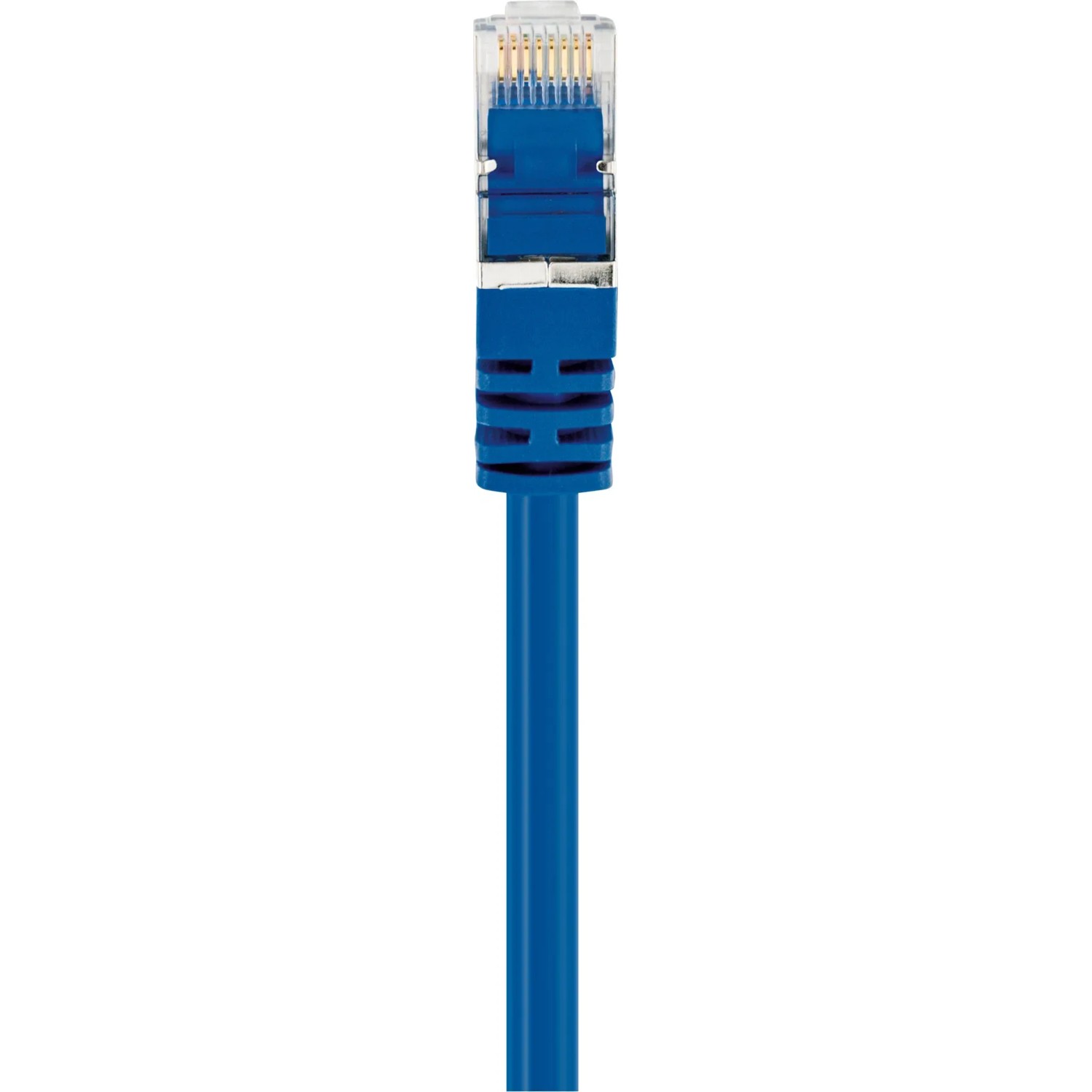 Blaues Schwaiger CAT 8 Netzwerkkabel (2 m) mit RJ45 Stecker für Netzwerktechnik.
