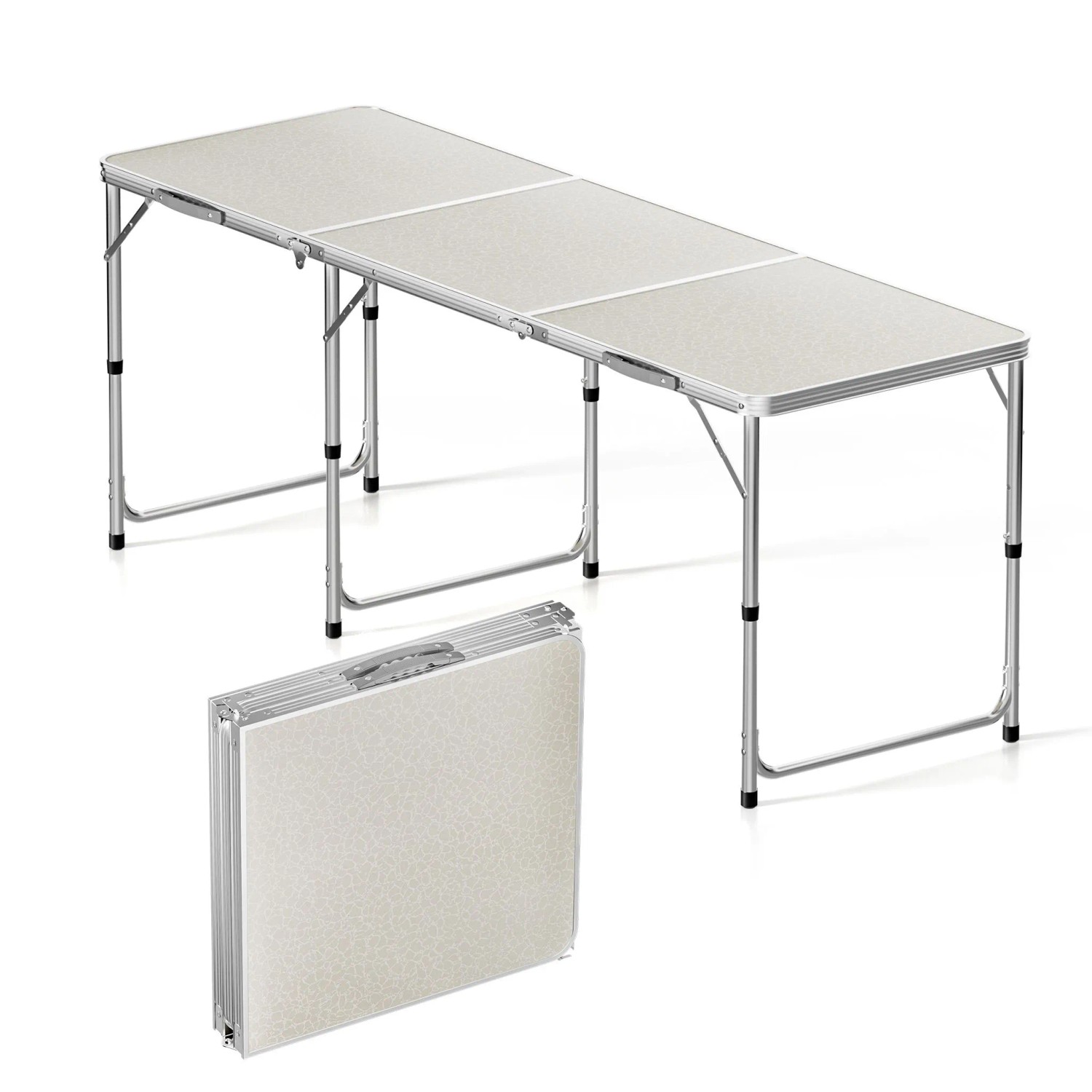 Toboli Campingtisch Klappbar 180X60X70Cm Höhenverstellbar Klapptisch Camping