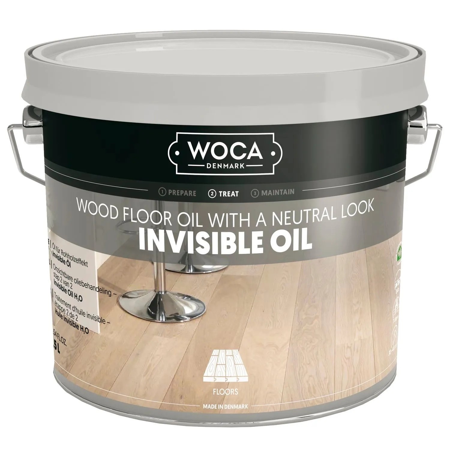 Woca Invisible Öl 2,5, Holzbodenöl mit Rohholzeffekt für Holzbodenschutz