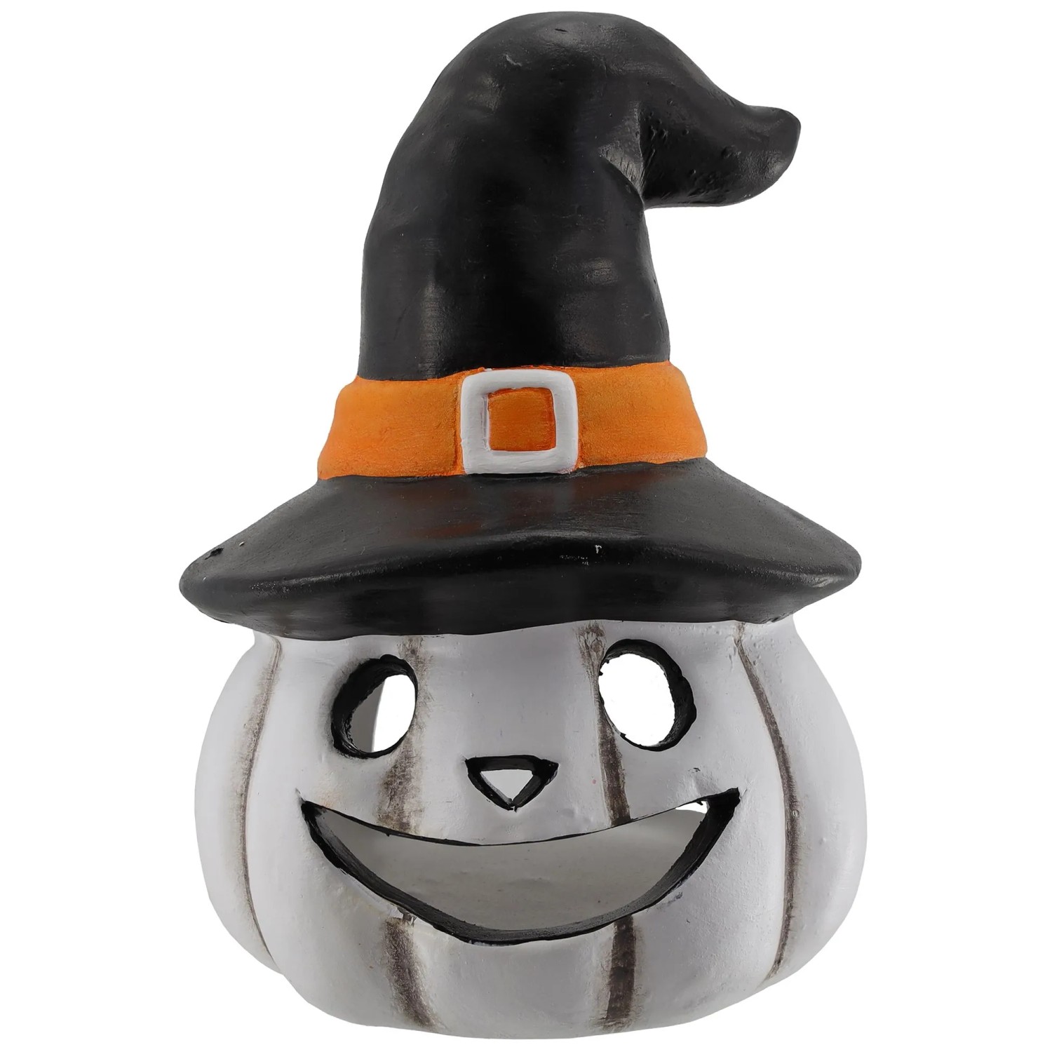 Halloween Windlicht Keramik Kürbis Mit Hut 10,5 cm x 14,5 cm
