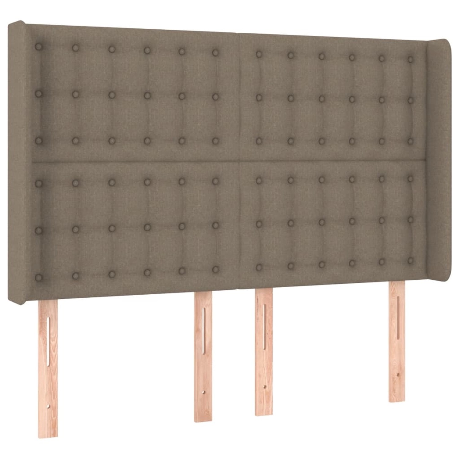 vidaXL LED Kopfteil Taupe 147x16x118/128 cm Stoff 3124484