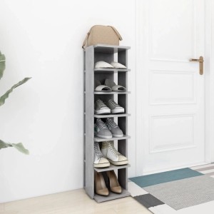 vidaXL Schuhschrank Betongrau 27,5x27x102 cm Holzwerkstoff 808493